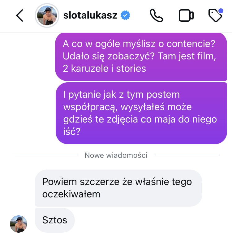 Wiadomość od Łukasza Słoty